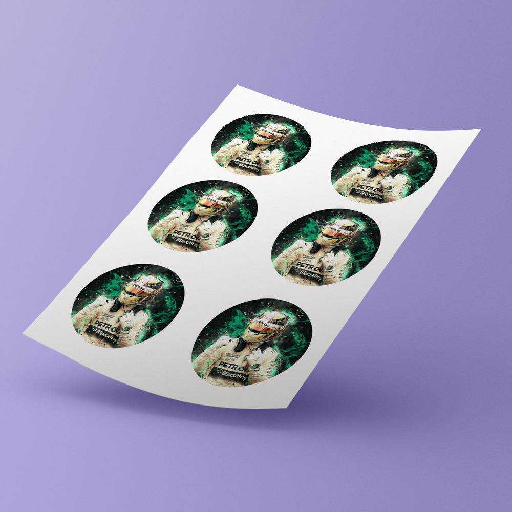Lewis Hamilton Round Stickers Lewis Hamilton 2018 Decorative Stickers