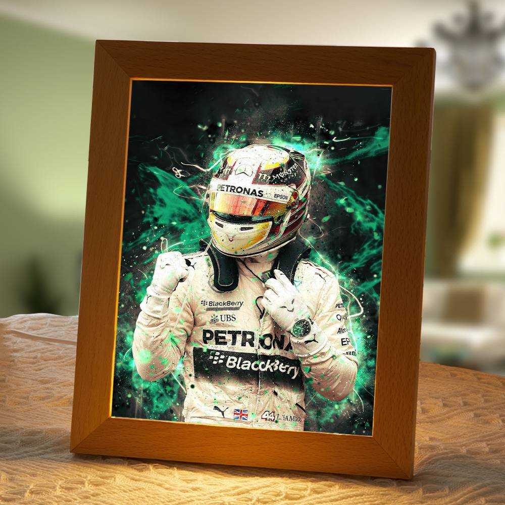 Lewis Hamilton Lamp Classic Night Light Lewis Hamilton 2018 by Lewis Hamilton Lamp with Wooden Frame