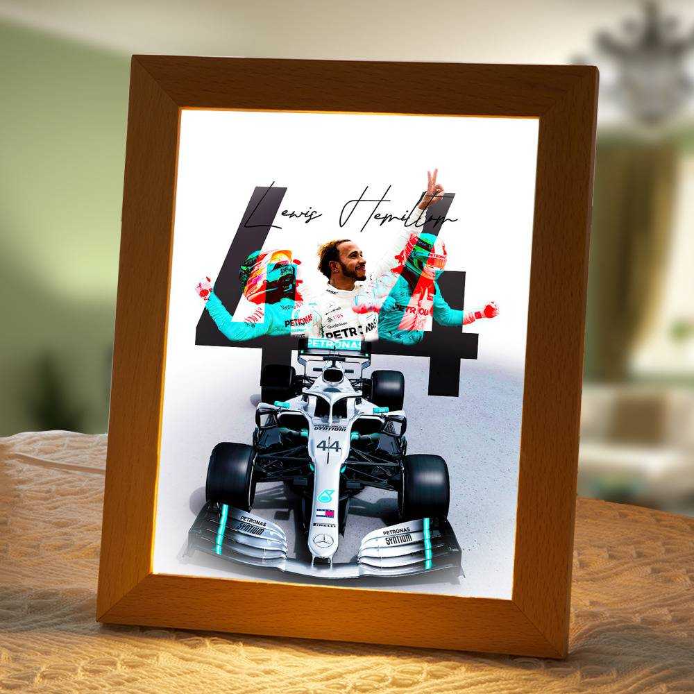 Lewis Hamilton Lamp Classic Night Light 44 Lewis Hamilton by Lewis Hamilton Lamp with Wooden Frame