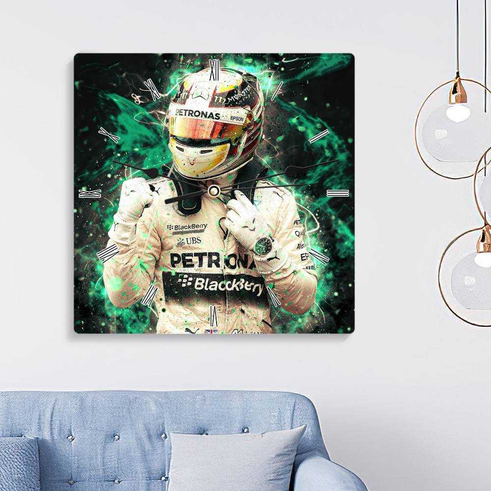 Lewis Hamilton Square Wall Clock Home Decor Wall Clock Gifts for Lewis Hamilton Fans Lewis Hamilton 2018 Wall Clock