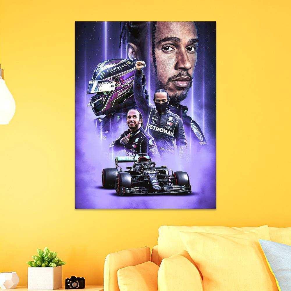 Lewis Hamilton Poster Record 92nd Win F1 Poster Wall Art Sticky Poster