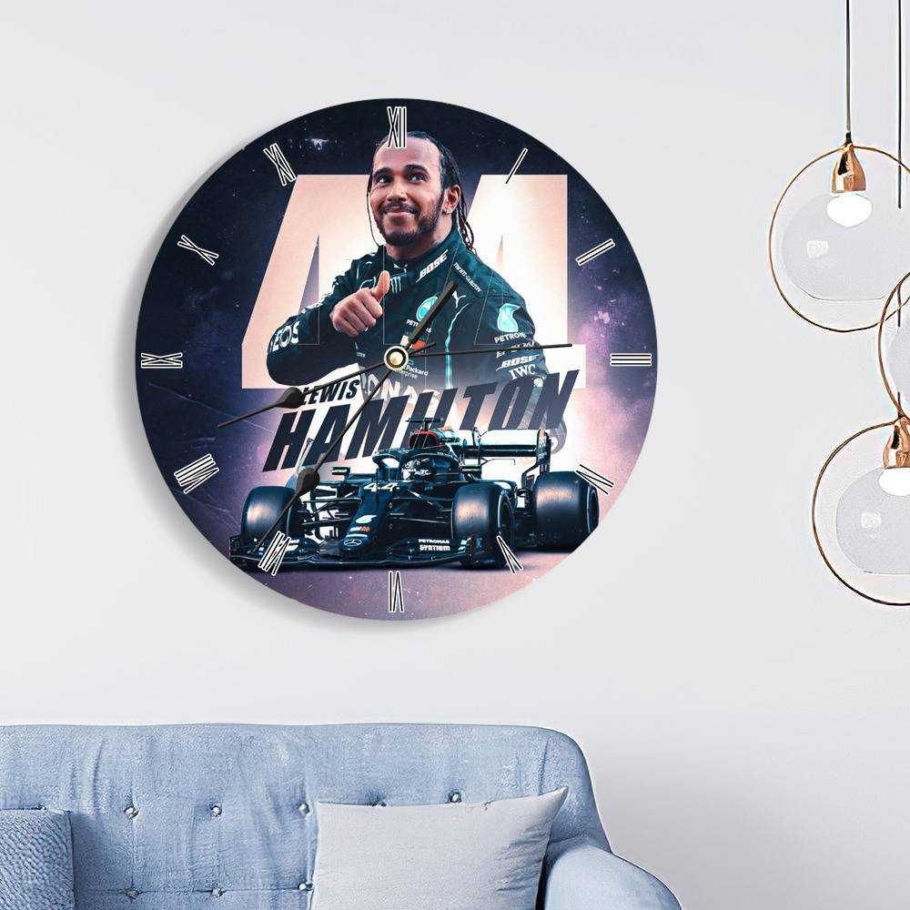 Lewis Hamilton Round Wall Clock Home Decor Wall Clock Gifts for Lewis Hamilton Fans TuscanGP Winner Wall Clock