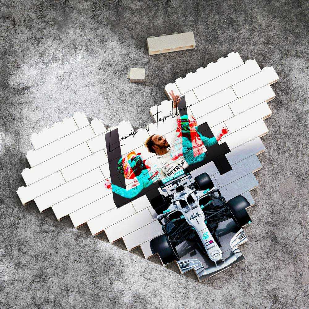 Lewis Hamilton Heart Shape Building Blocks 44 Lewis Hamilton Building Blocks