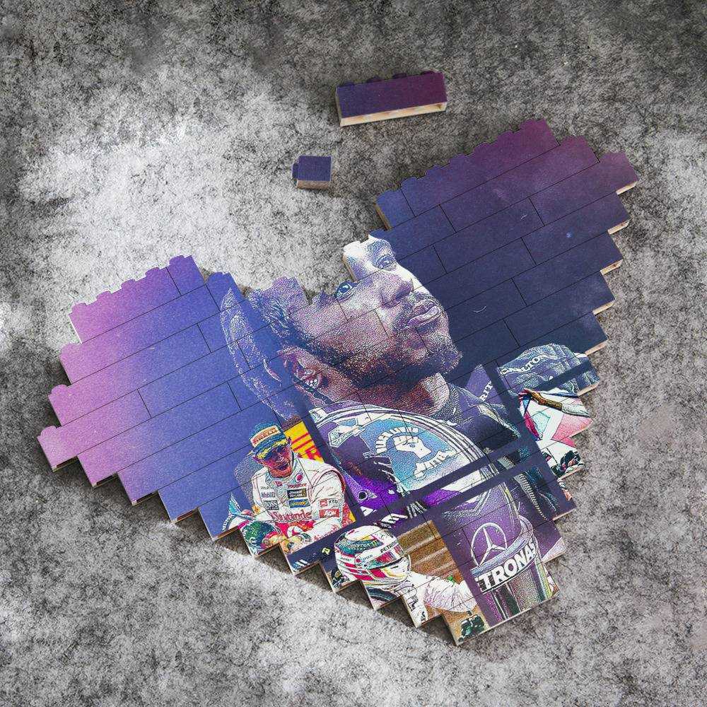 Lewis Hamilton Heart Shape Building Blocks RECORD 92 RACE WINS Building Blocks