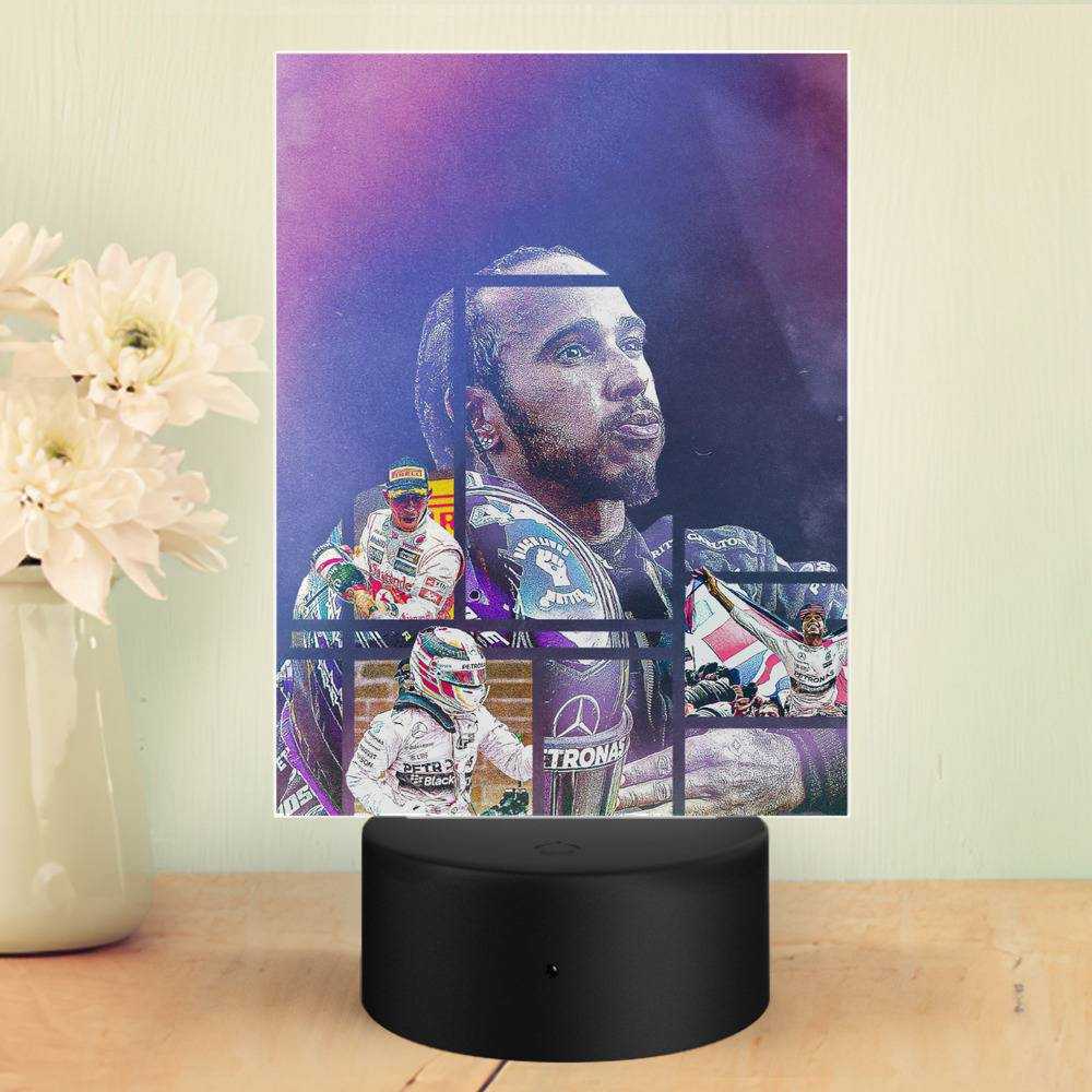 Lewis Hamilton Lamp RECORD 92 RACE WINS by Lewis Hamilton Lamp with Plastic Base