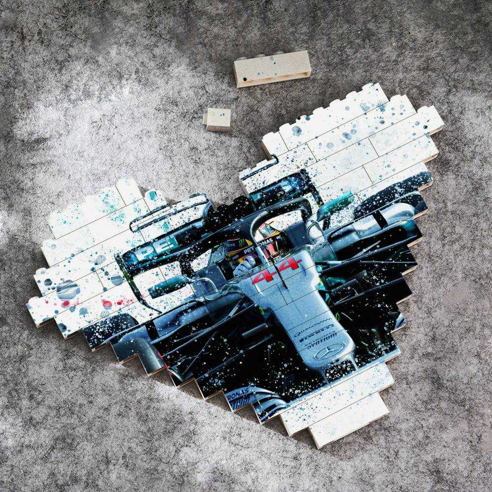 Lewis Hamilton Heart Shape Building Blocks Hamilton 44 Building Blocks