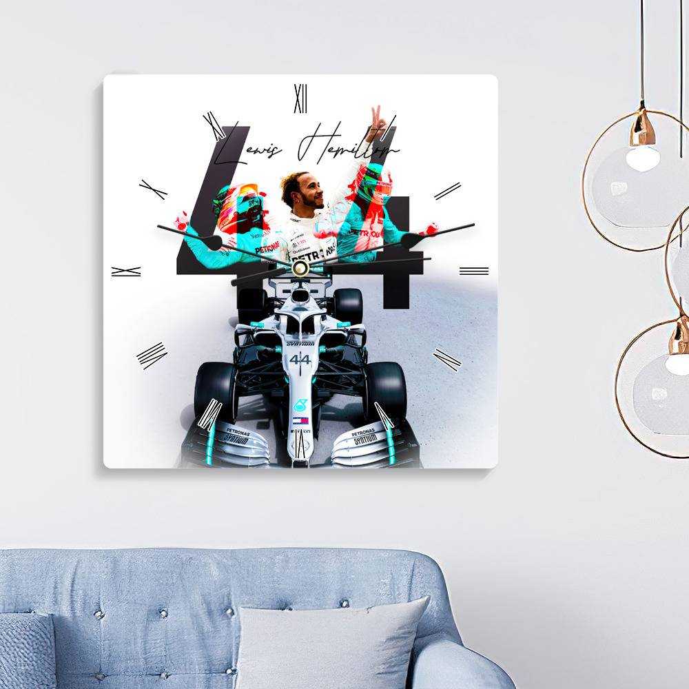 Lewis Hamilton Square Wall Clock Home Decor Wall Clock Gifts for Lewis Hamilton Fans 44 Lewis Hamilton Wall Clock