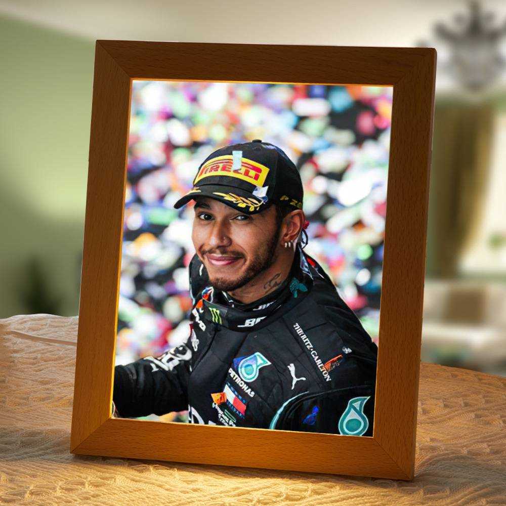 Lewis Hamilton Lamp Classic Night Light Wins His Seventh F1 by Lewis Hamilton Lamp with Wooden Frame