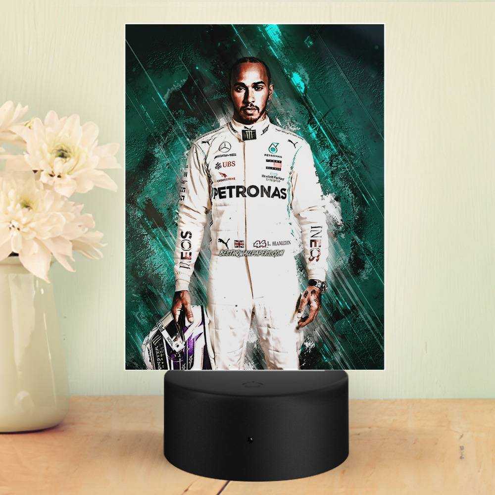 Lewis Hamilton Lamp F1 Racing Driver by Lewis Hamilton Lamp with Plastic Base