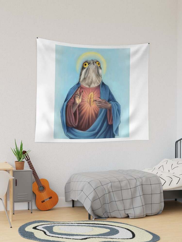 Funny Tapestry Highest Quality Tapestrys Our Lord and Savior Potoo Bird Tapestry#1