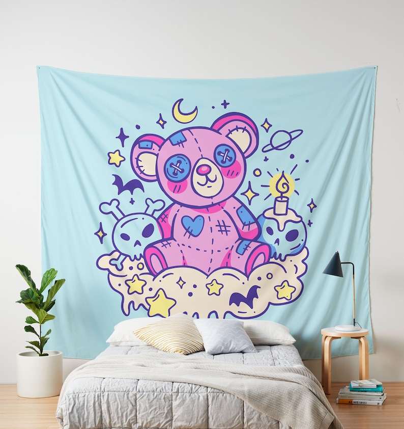 Cute Tapestry Highest Quality Tapestrys Harajuku Hurt Teddy Bear Tapestry#1
