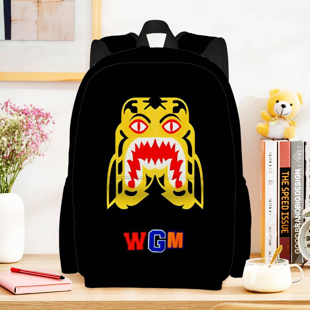 Bape Shark Backpack, Supreme Soccer Ball Backpack, Waterproof Schoolbag for  Kids