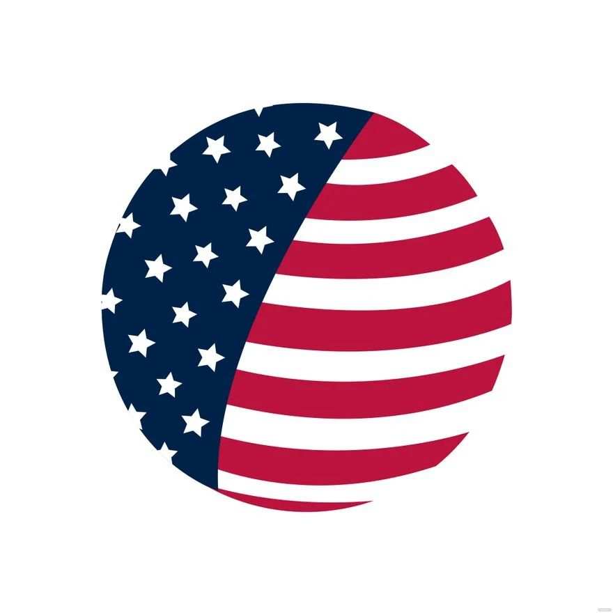 American Flag Svg Free, Round America Flag Svg#1