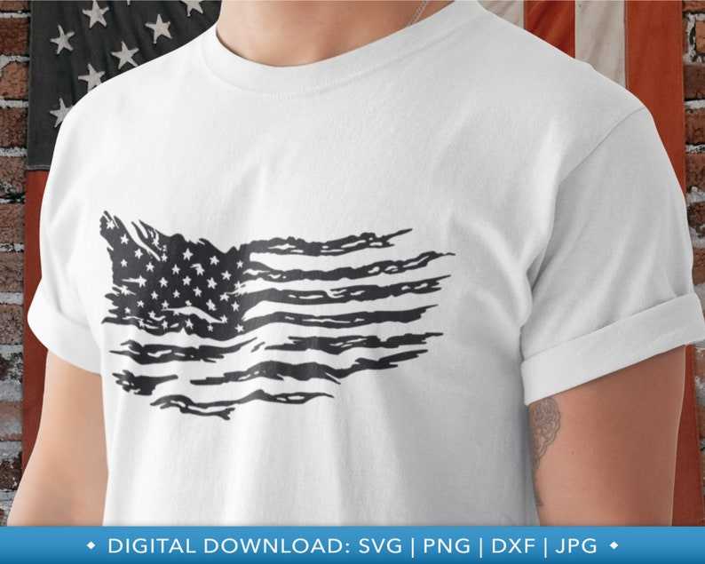 Tattered American Flag Svg, Distressed American Flag SVG#1