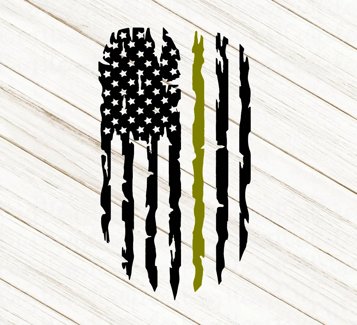 Distressed American Flag Svg, Thin Green Line Flag Svg ...