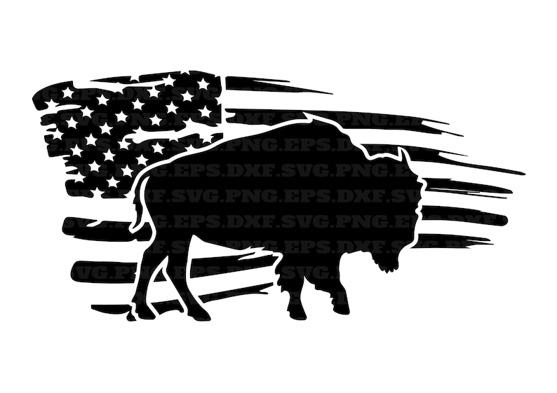 Black American Flag Svg, Buffalo Svg