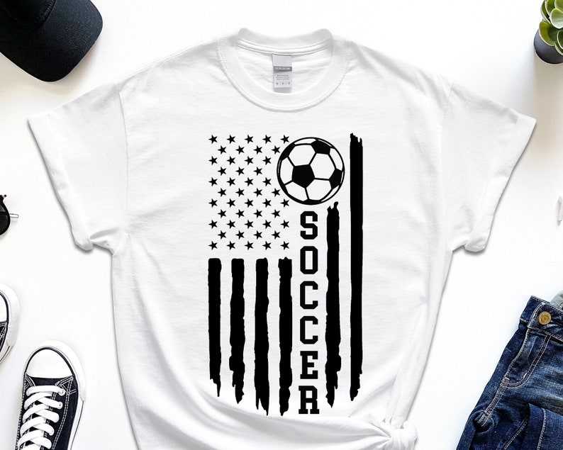 Black American Flag Svg, Soccer American Flag SVG#1