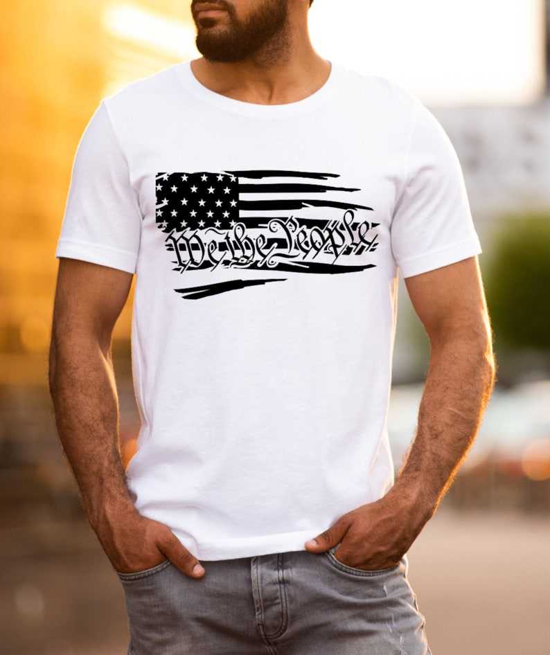 Tattered American Flag Svg, WE THE PEOPLE Tattered American Flag Svg#1