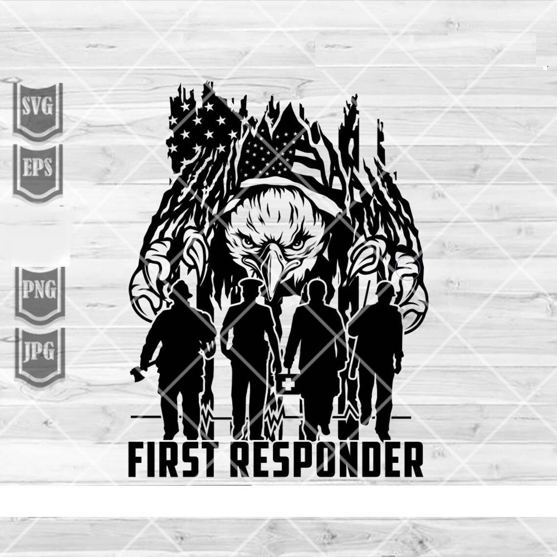 American Flag With Eagle Svg, US Eagle First Responder svg#2
