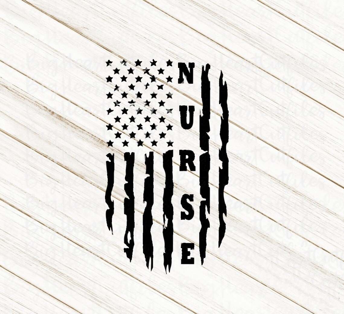 Black American Flag Svg, Nurse Flag Svg#2