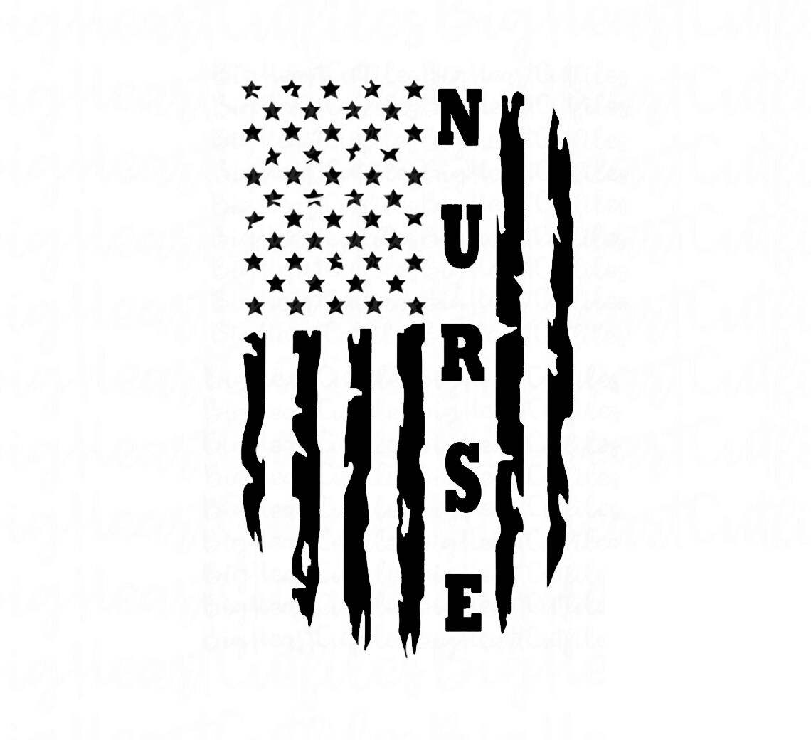 Black American Flag Svg, Nurse Flag Svg#1