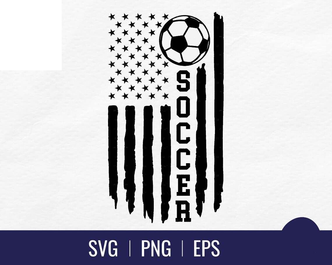 Black American Flag Svg, Soccer American Flag SVG#3