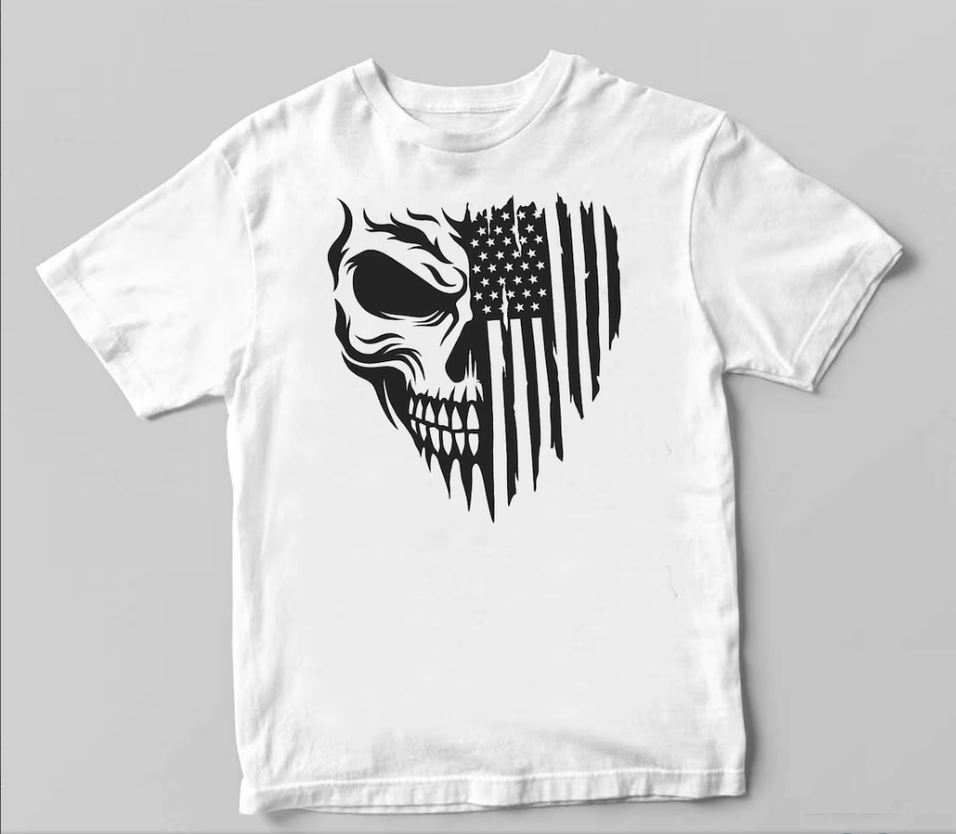 Tattered American Flag Svg, Tattered Distressed Flag Skull Png#2
