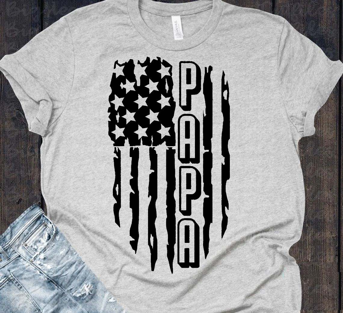 Distressed American Flag Svg, Papa Distressed American Flag Svg#2
