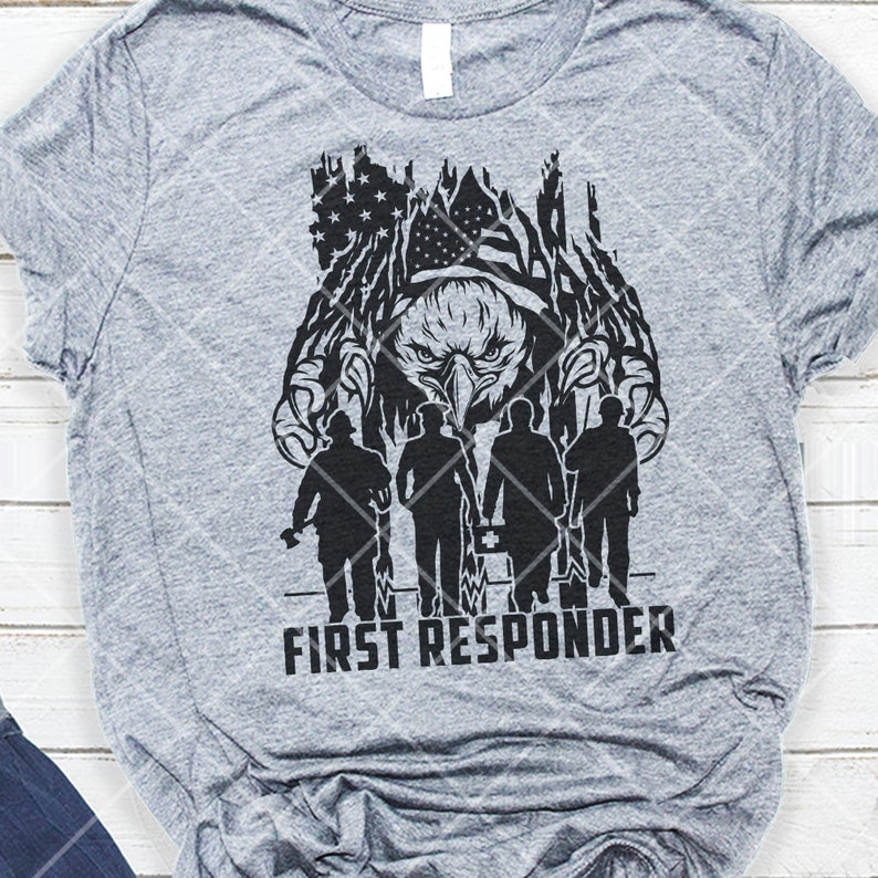 American Flag With Eagle Svg, US Eagle First Responder svg