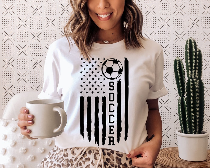 Black American Flag Svg, Soccer American Flag SVG