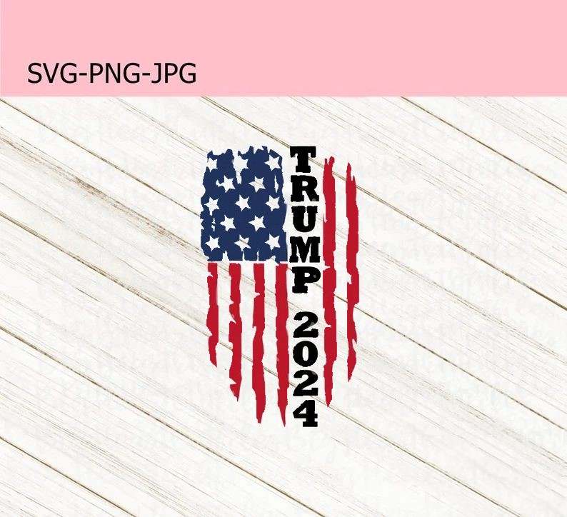 Distressed American Flag Svg, Trump 2024 Distressed American Flag Svg#2
