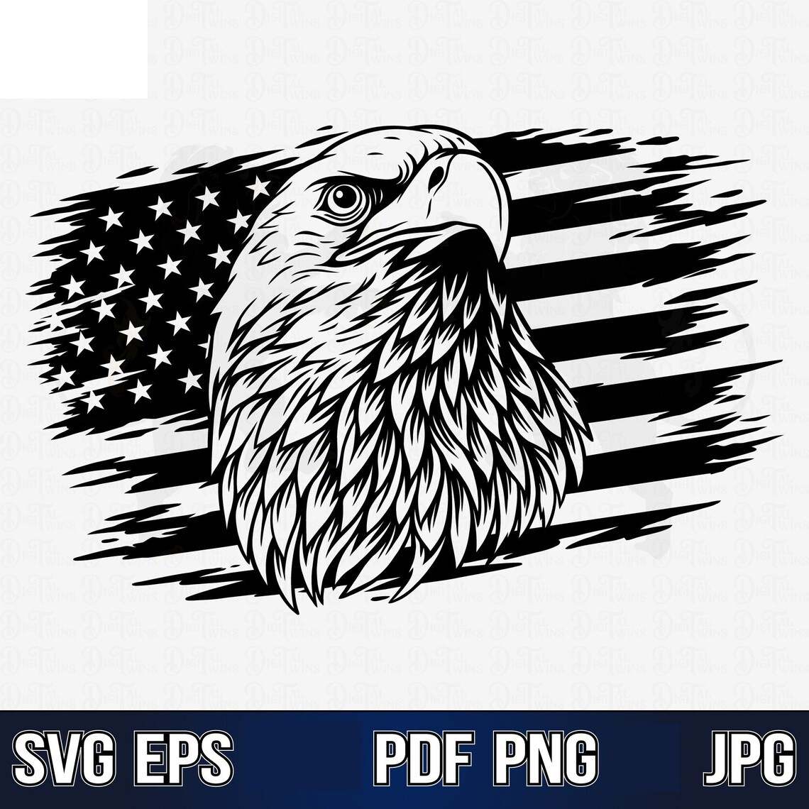 American Flag With Eagle Svg, Eagle Through Flag Svg#5