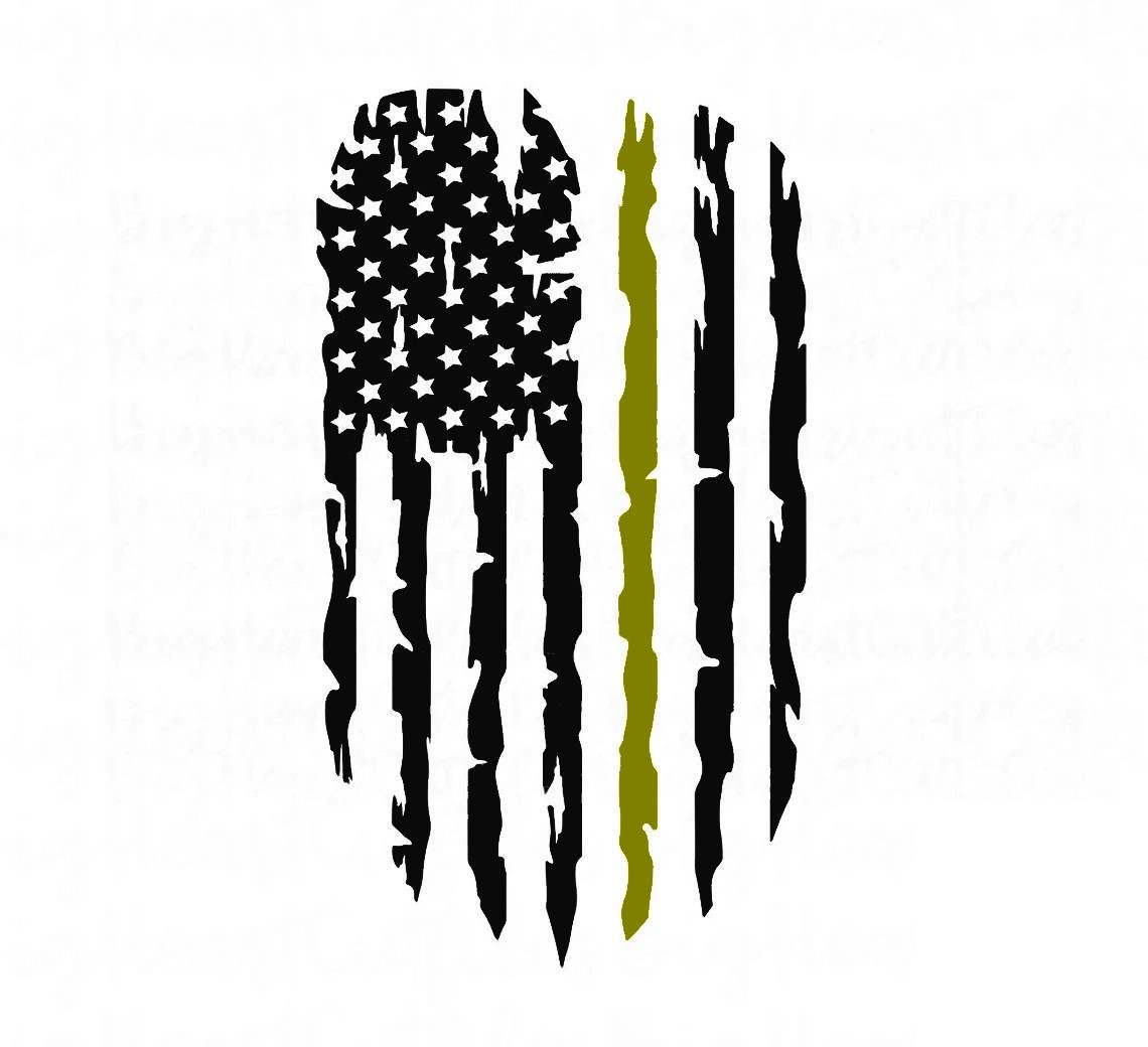 Distressed American Flag Svg, Thin Green Line Flag Svg#1