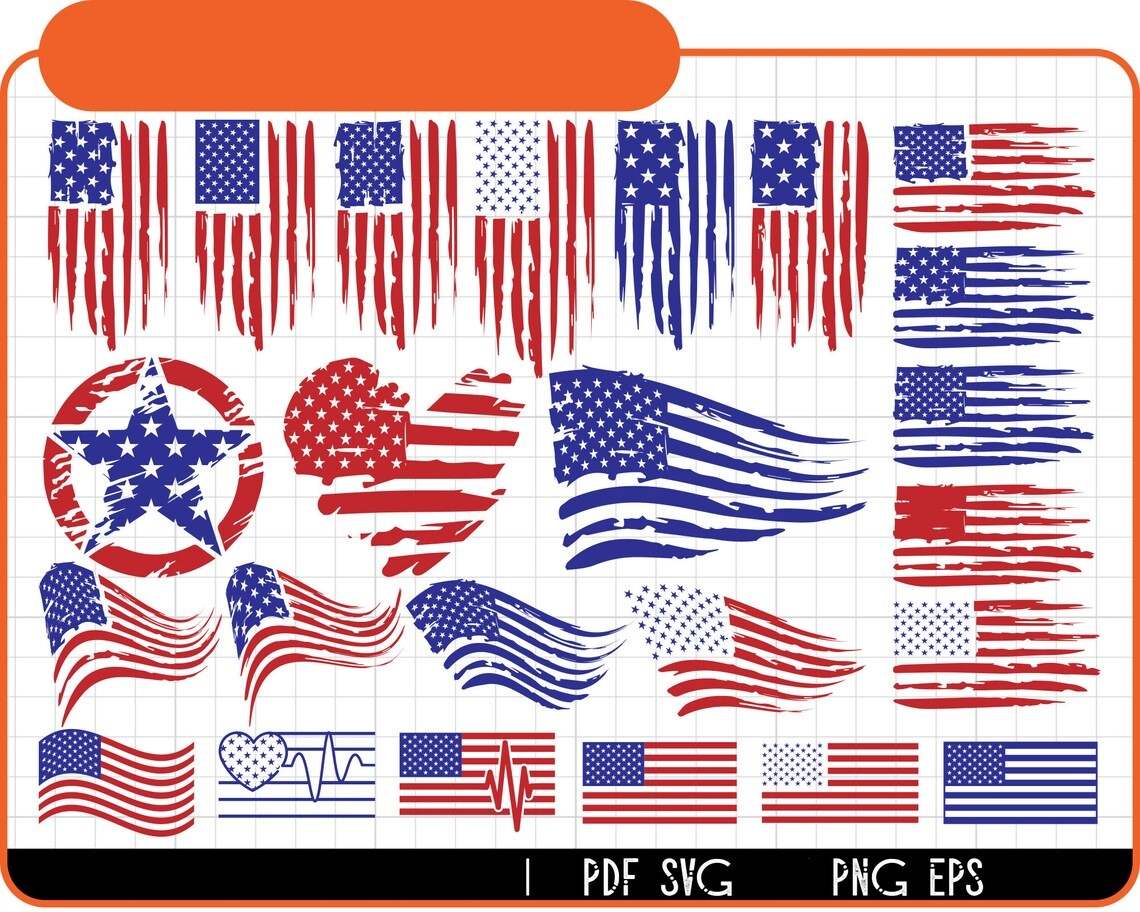 Distressed American Flag Svg, Distressed Flag Svg#6