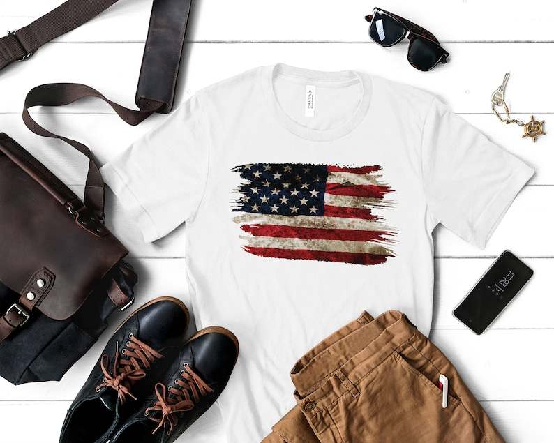 Distressed American Flag Svg, American Flag Patch Sublimation Design Svg#3