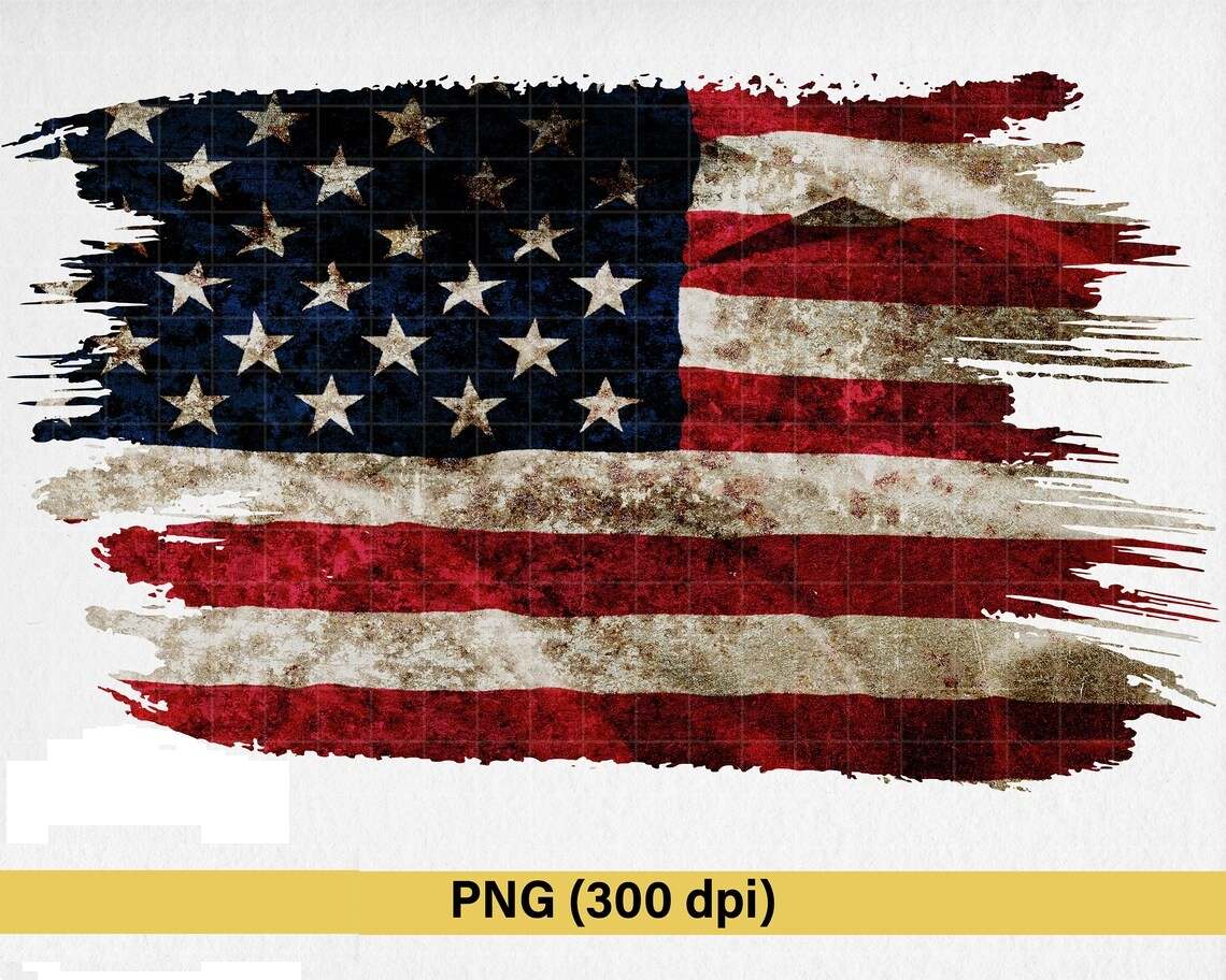 Distressed American Flag Svg, American Flag Patch Sublimation Design Svg#4