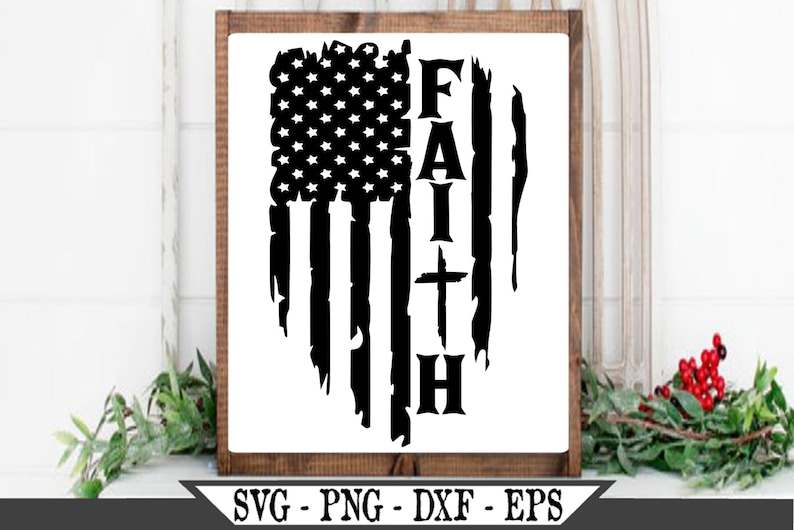 Distressed American Flag Svg, Christian Inspirational Svg#1