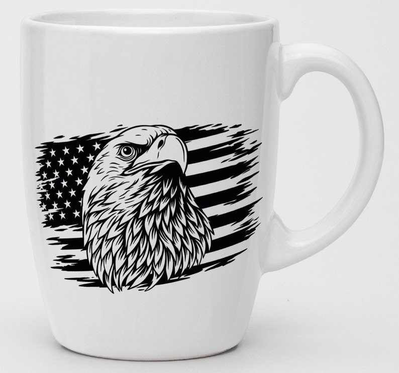 American Flag With Eagle Svg, Eagle Through Flag Svg