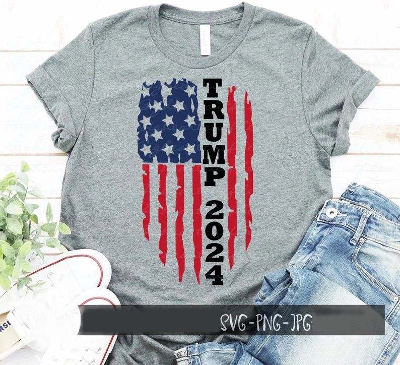 Distressed American Flag Svg, Trump 2024 Distressed American Flag Svg#1