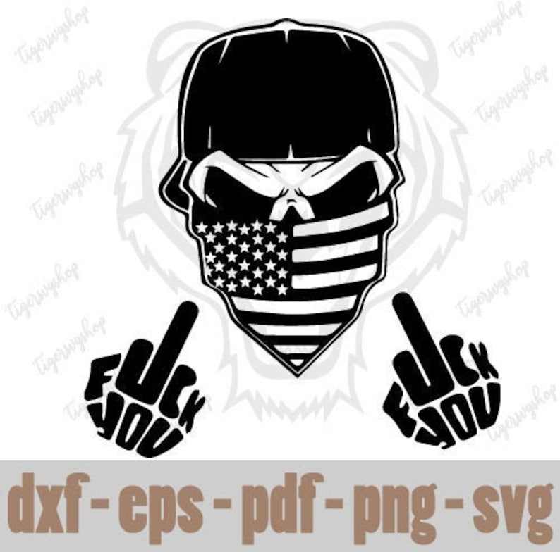 Skull Middle Finger Svg, Middle Finger - Skull Cranium Finger Printing Cricut - Instant Dowload Cut File