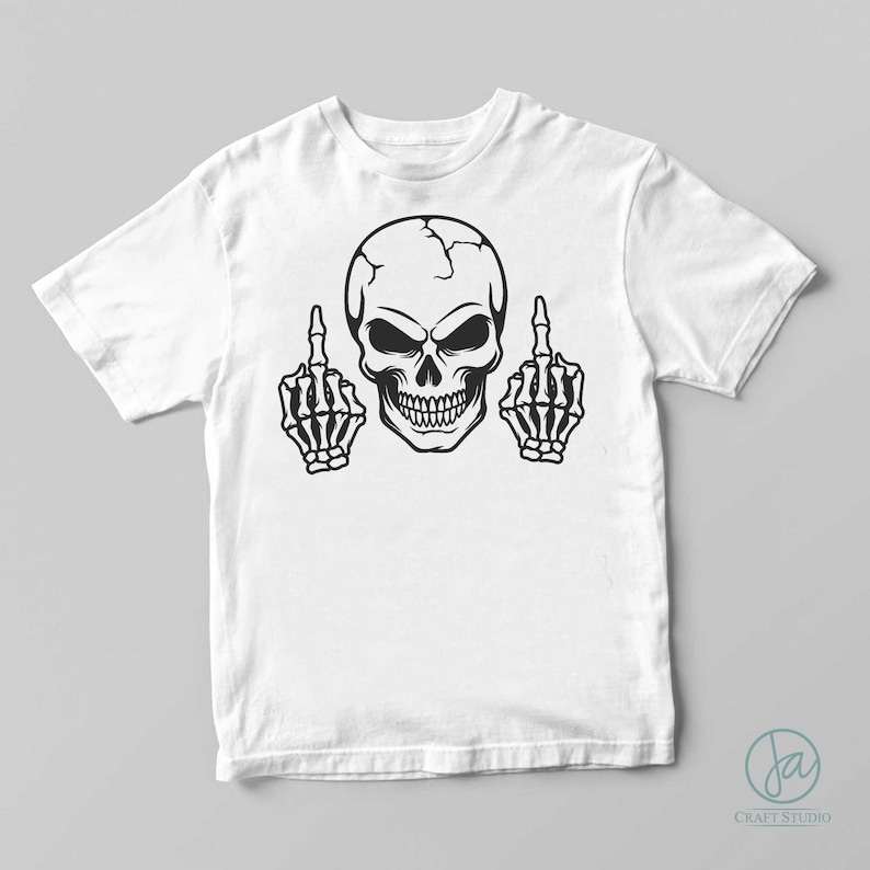 Skull Middle Finger Svg, Skull Middle Finger Svg | Skull SVG | Skeleton SVG | Skull Clipart | Skull Cut Files For Silhouette#2