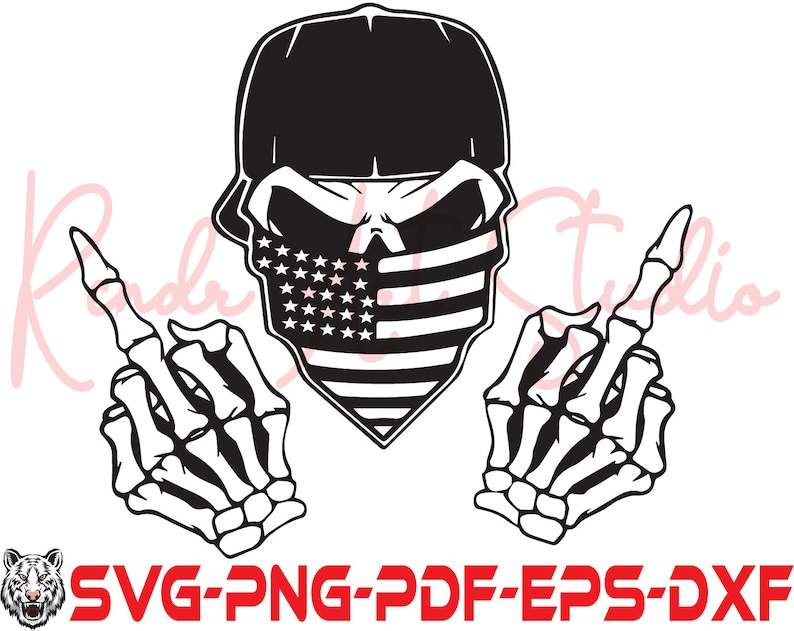 Skull Middle Finger Svg High Quality Perfect for your Design