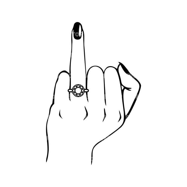 Middle Finger Svg, Bride Wedding Finger Svg | Engagement Ring Svg | Vector Cut file for Cricut