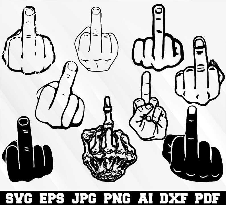 Middle Finger Svg, Middle Finger SVG - Middle Finger Silhouette - Middle Finger Bundle SVG 