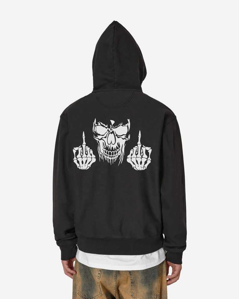 Skull Middle Finger Svg, Skeleton SVG PNG - Middle Finger - Instant Download#4