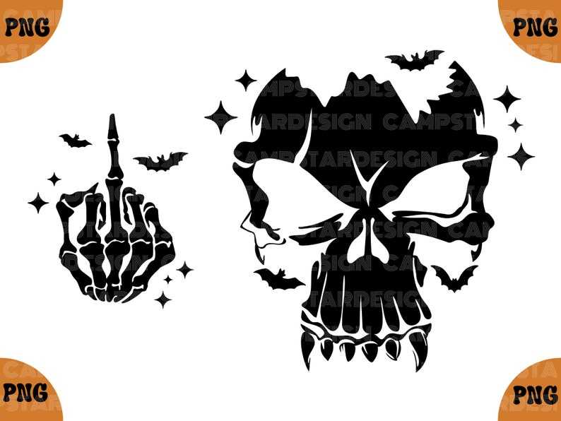 Middle Finger Ghost Svg, Skull Middle Finger Svg | Skeleton Hand Svg | Spooky Season Svg#3
