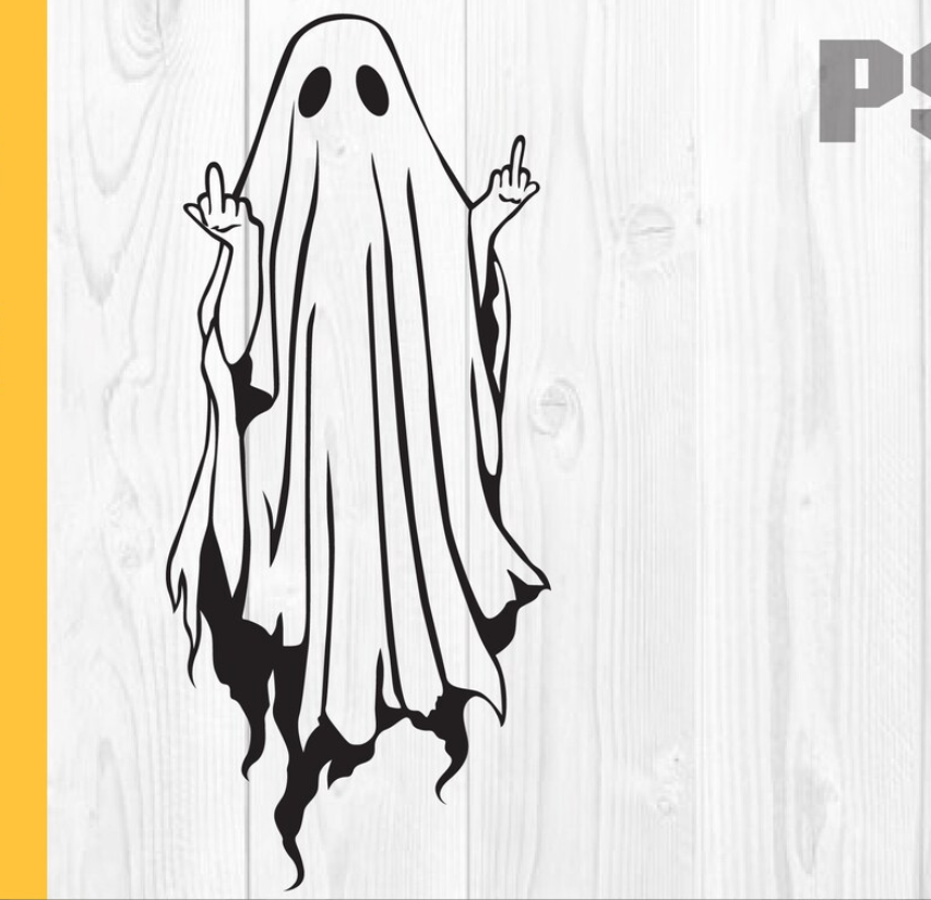 Middle Finger Ghost Svg, Ghost Flipping Finger Svg - Ghost Middle Finger svg - Halloween Ghost Svg