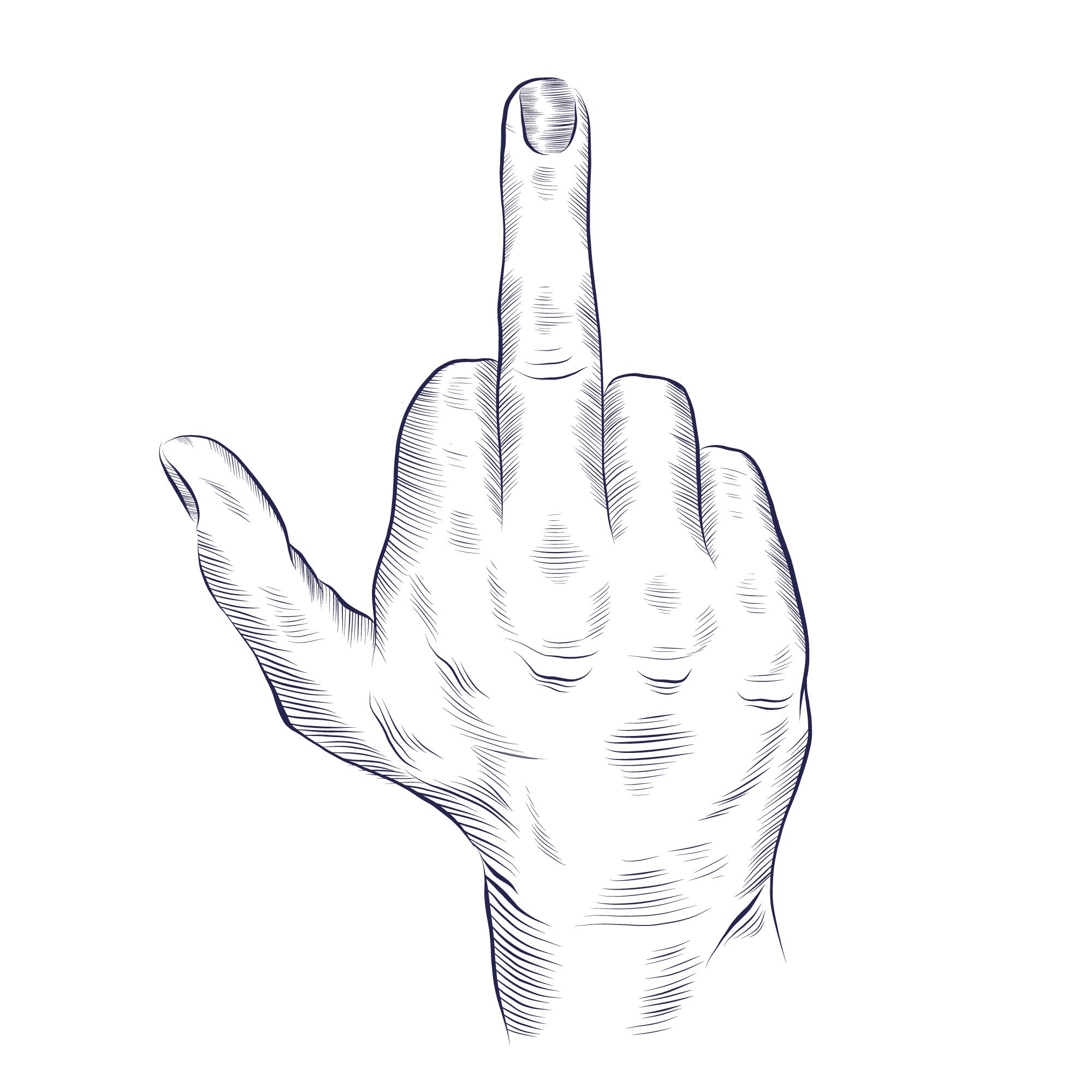 Hand, Middle Finger Symbol Vintage Graphic by Epic.Graphic · Creative  Fabrica
