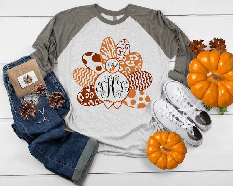 Turkey Svg, Layered Turkey SVG Monogram Frame SVG