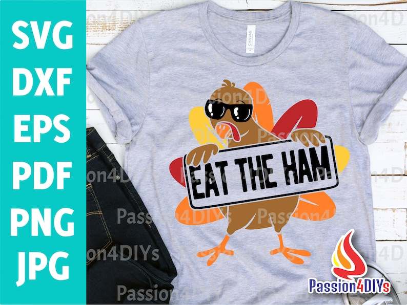 Turkey Svg, Turkey Eat The Ham SVG Silhouette Png Eps